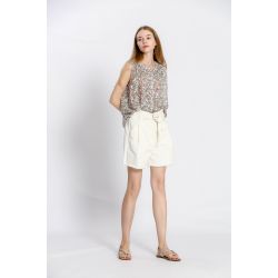 Blouse imprimé fleuri col rond
