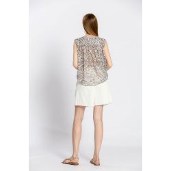Blouse imprimé fleuri col rond