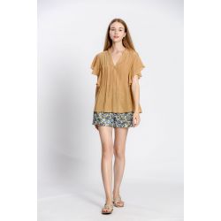 Blouse uni col v