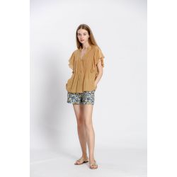 Blouse uni col v