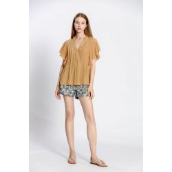 Blouse uni col v