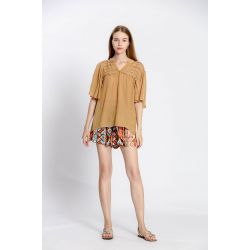 Blouse uni col v
