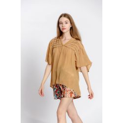 Blouse uni col v