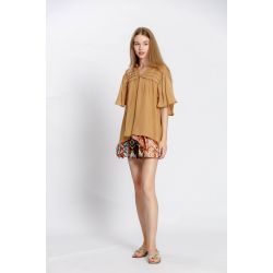 Blouse uni col v