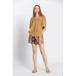 Blouse uni col v