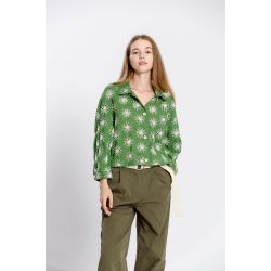 Blouse fleuri col chemise