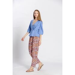 Blouse uni col v