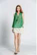 Blouse uni col v à nœud