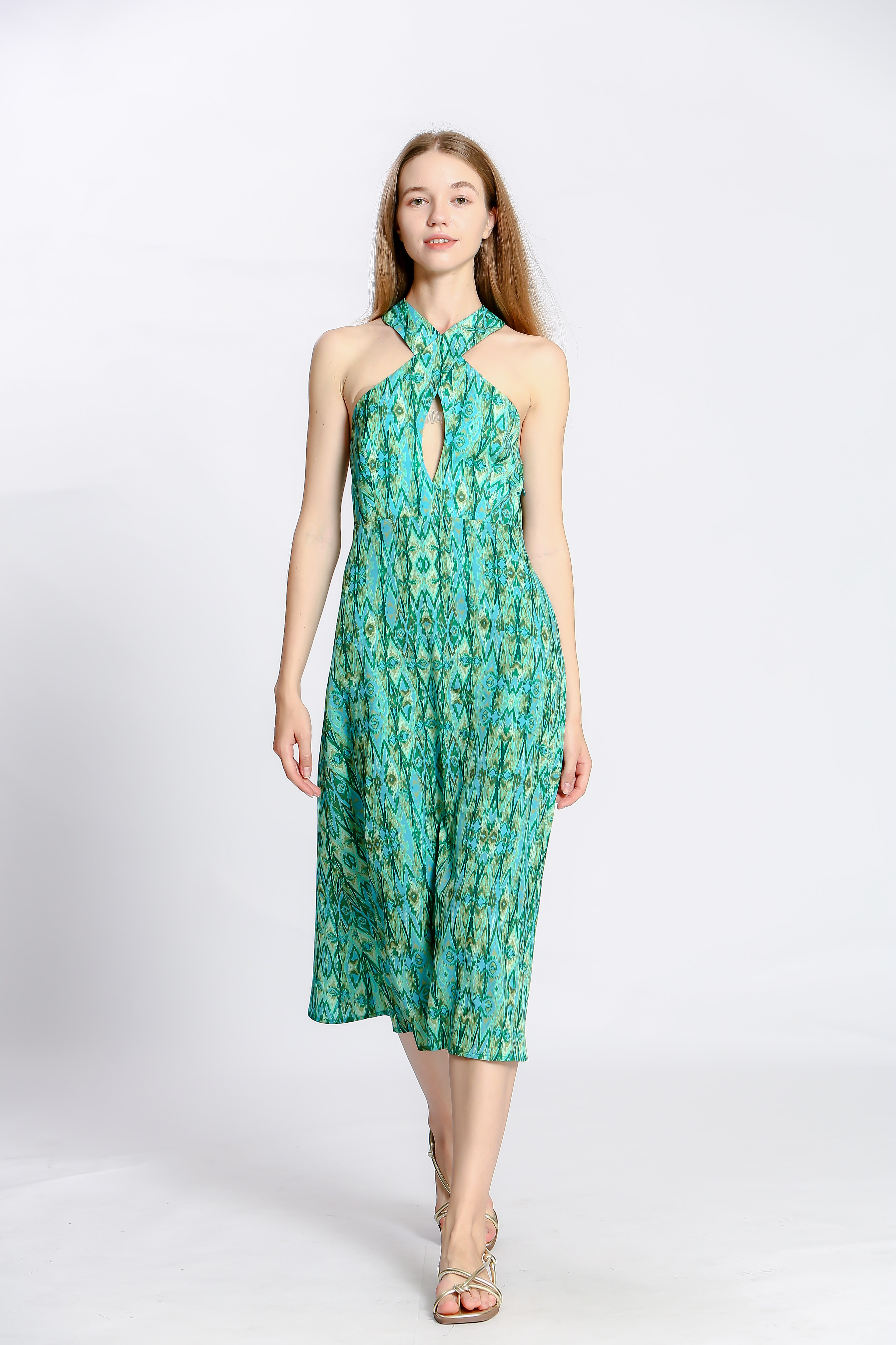 Robe bretelle croisé fleuri