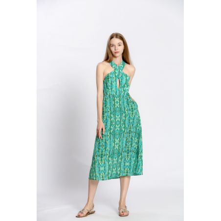 Robe bretelle croisé fleuri