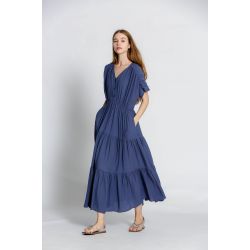 Robe uni col v