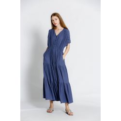Robe uni col v
