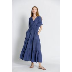 Robe uni col v