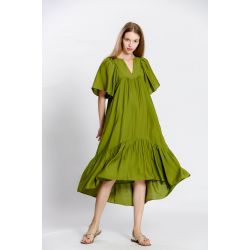 Robe uni col v